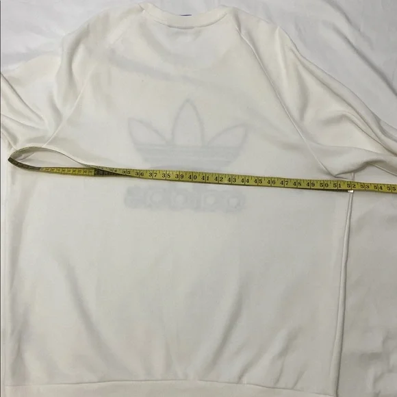Adidas Cream , Long Sleeve Sweatshirt With Colorful Trefoil Logo.Size- XL - Picture 5 of 14